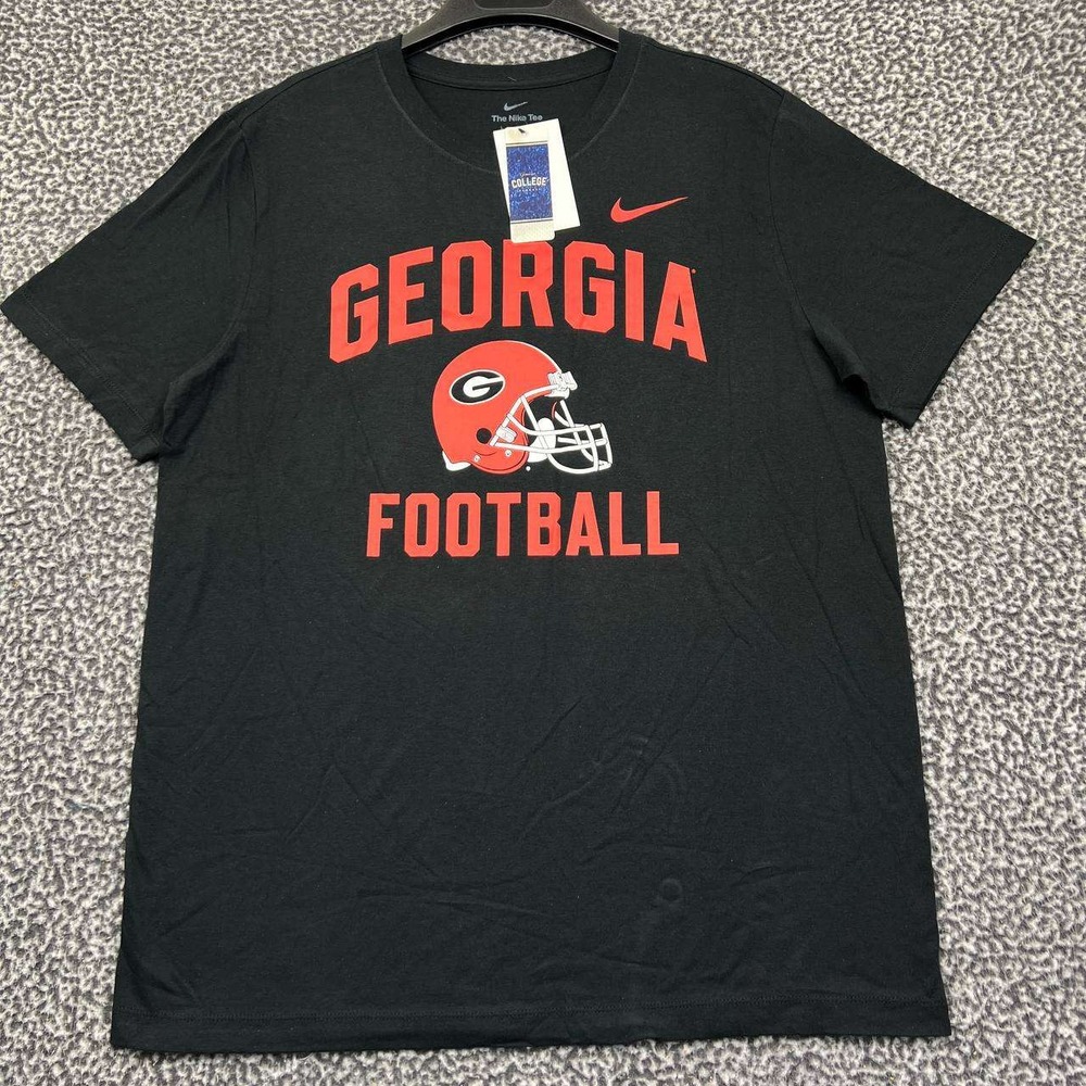 Nike Shirt Men Large Georgia Bulldogs NCAA Short Sleeve Crew Neck Cotton New L